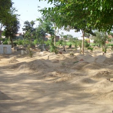 Planting shrubs and twigs on graves
